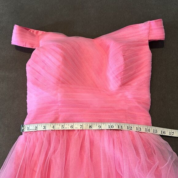 Women’s Pink Off the Shoulder Full Length Prom Party Dress Corset Back Size 8 - Picture 9 of 10